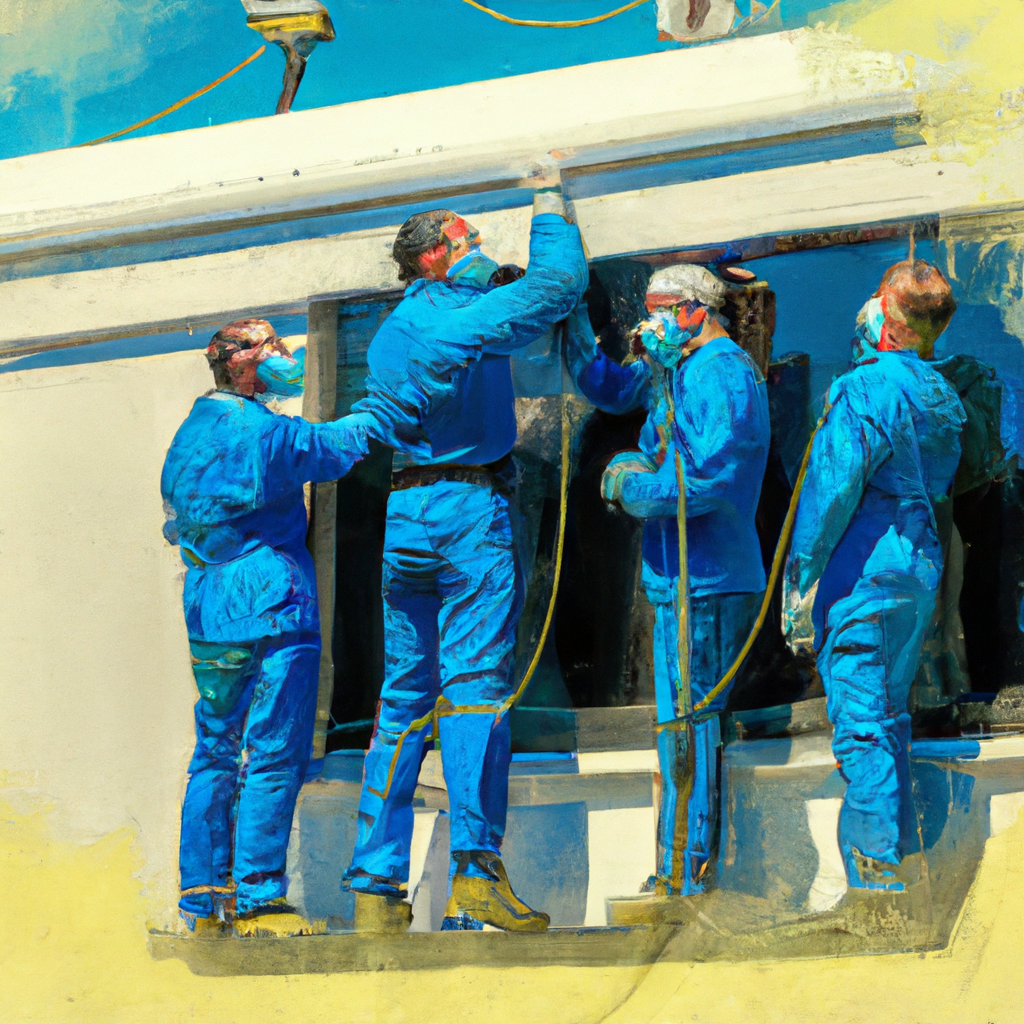 A team of experts cleaning an RV's exterior and interior.